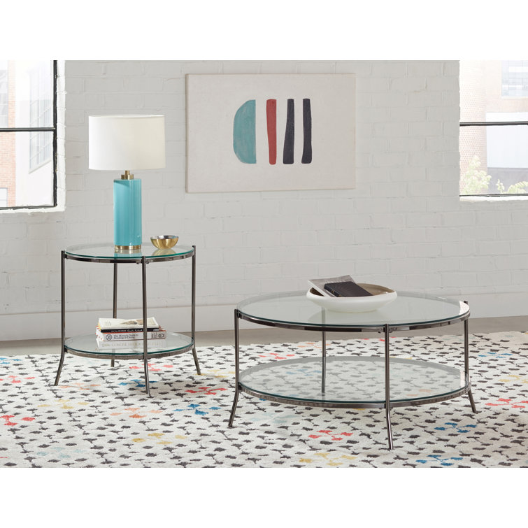 Latitude Run® 2 Piece Glass Top Living Room Table Set & Reviews Wayfair